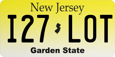 NJ license plate I27LOT