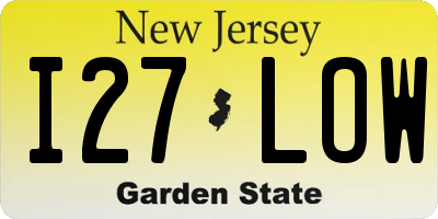 NJ license plate I27LOW