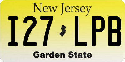 NJ license plate I27LPB