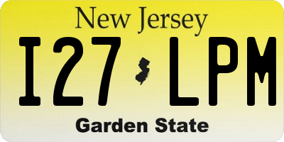 NJ license plate I27LPM
