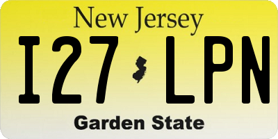 NJ license plate I27LPN