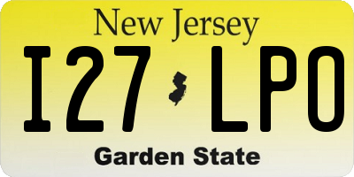 NJ license plate I27LPO
