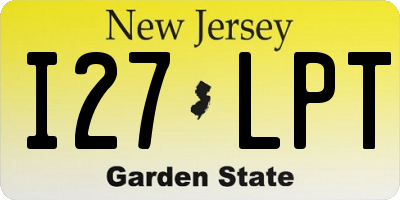 NJ license plate I27LPT