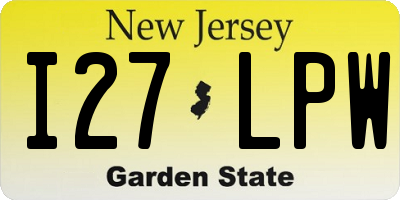 NJ license plate I27LPW