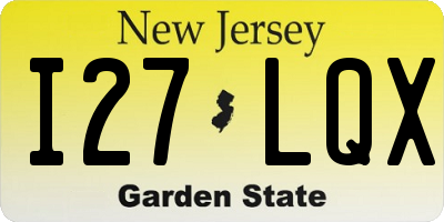 NJ license plate I27LQX