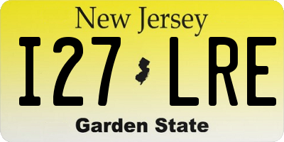 NJ license plate I27LRE