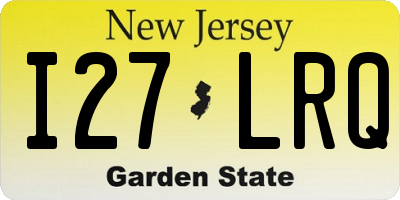 NJ license plate I27LRQ