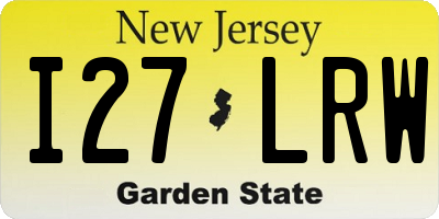 NJ license plate I27LRW