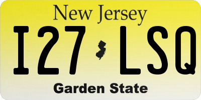 NJ license plate I27LSQ