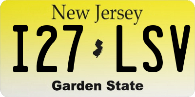 NJ license plate I27LSV