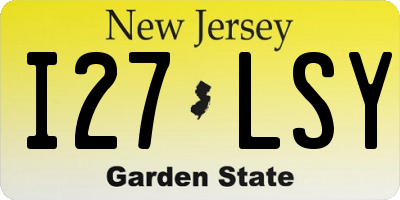 NJ license plate I27LSY