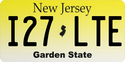 NJ license plate I27LTE