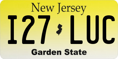 NJ license plate I27LUC