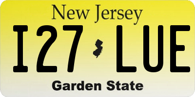NJ license plate I27LUE
