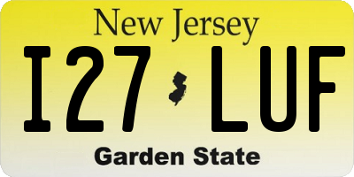 NJ license plate I27LUF