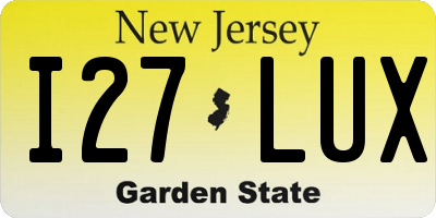 NJ license plate I27LUX