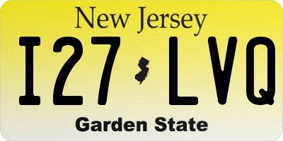 NJ license plate I27LVQ