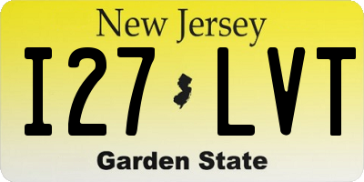 NJ license plate I27LVT