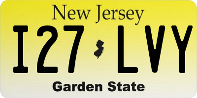 NJ license plate I27LVY