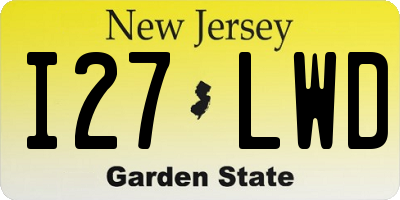 NJ license plate I27LWD