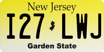 NJ license plate I27LWJ