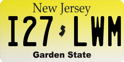 NJ license plate I27LWM
