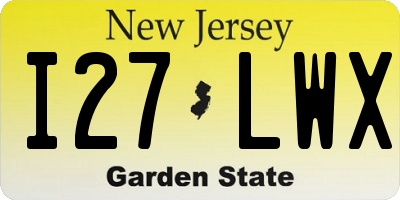 NJ license plate I27LWX