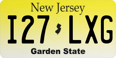 NJ license plate I27LXG