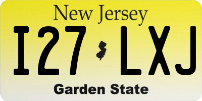 NJ license plate I27LXJ