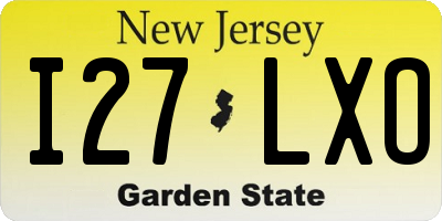 NJ license plate I27LXO