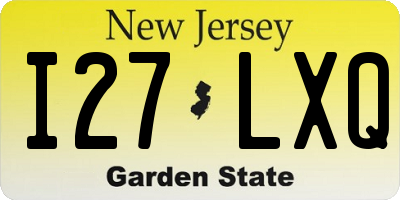 NJ license plate I27LXQ