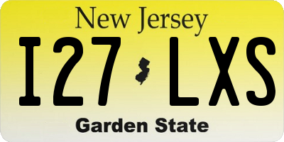 NJ license plate I27LXS