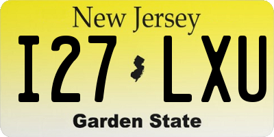 NJ license plate I27LXU