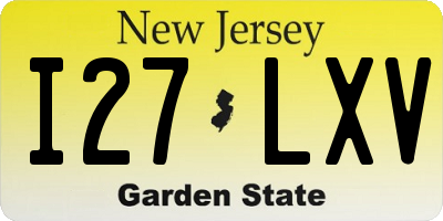 NJ license plate I27LXV