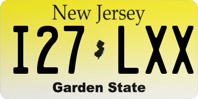 NJ license plate I27LXX