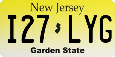 NJ license plate I27LYG