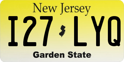 NJ license plate I27LYQ