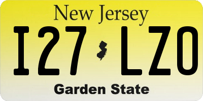 NJ license plate I27LZO