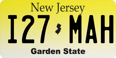 NJ license plate I27MAH