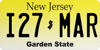 NJ license plate I27MAR