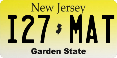 NJ license plate I27MAT