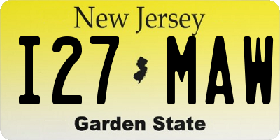 NJ license plate I27MAW