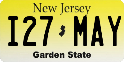 NJ license plate I27MAY