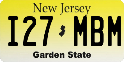 NJ license plate I27MBM
