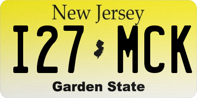 NJ license plate I27MCK