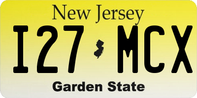 NJ license plate I27MCX