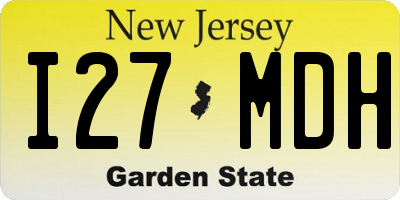 NJ license plate I27MDH