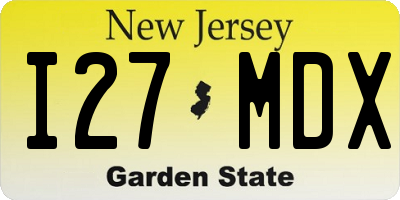 NJ license plate I27MDX
