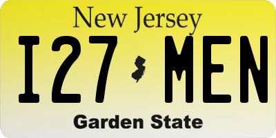 NJ license plate I27MEN