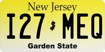 NJ license plate I27MEQ
